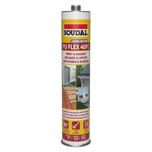 Лепило уплътнително Soudal полиуретаново  300 мл, сиво, PU Flex 40 FC