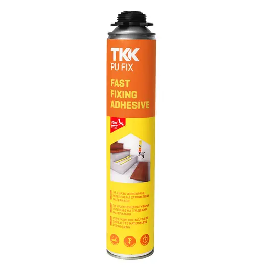 Полиуретанова пяна TKK пистолетна монтажна  750 мл, жълта, Fast Fixing Adhesive