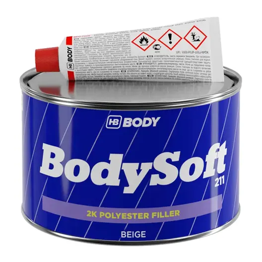 Кит Body полиестерен за автомобили 0.38 кг, бежов, 211 Bodysoft 2K