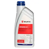 Антифриз Wurth концентрат  1 л, -37 °C, синьо-зелен, G11