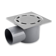 Сифон подов Agriya със странично оттичане пластмасов с клапа 100х100 мм, ф 50 мм, квадрат, 811 - product - 010 AGI 950