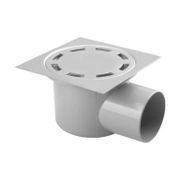 Сифон подов Agriya със странично оттичане пластмасов с клапа 100х100 мм, ф 50 мм, квадрат, 811 - product - 010 AGI 950