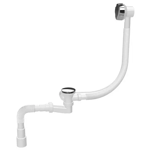 Сифон за вана Nova Plastic с преливник с гъвкава връзка  ф 50x70 мм, 750 мм