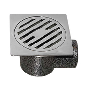 Сифон подов Dragolovi със странично оттичане алуминиев с воден затвор и клапа 100х100 мм, ф 50 мм, квадрат - product - 010 AKA 400