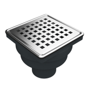 Сифон подов Akvo с долно оттичане пластмасов с воден затвор 100х100 мм, ф 50 мм, квадрат, 3000-50-A - product - 010 AKV 704