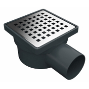Сифон подов Akvo със странично оттичане пластмасов с клапа 100х100 мм, ф 50 мм, квадрат - product - 010 AKV 950