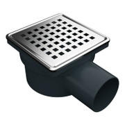 Сифон подов Akvo със странично оттичане пластмасов с клапа 100х100 мм, ф 50 мм, квадрат - product - 010 AKV 951