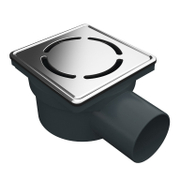 Сифон подов Akvo със странично оттичане пластмасов с воден затвор и клапа 100х100 мм, ф 50 мм - product - 010 AKV1038