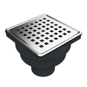 Сифон подов Akvo с долно оттичане пластмасов с воден затвор 100х100 мм, ф 50 мм, квадрат, 3000-50-1A - product - 010 AKV1039