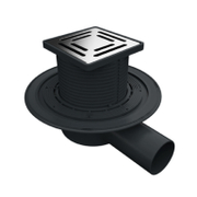 Сифон подов Akvo със странично оттичане пластмасов с клапа 100х100 мм, ф 50 мм, квадрат - product - 010 AKV1045