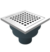 Сифон подов Akvo с долно оттичане пластмасов с воден затвор и клапа 114х114 мм, ф 50 мм, квадрат, 3005-50-A - product - 010 AKV1042