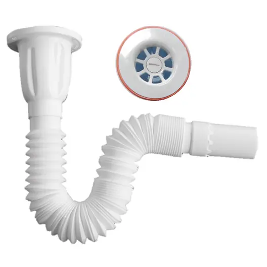 Сифон за мивка Muff Matik PVC с гофрирана връзка  ф 32x65 мм, 730 мм