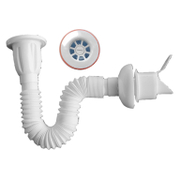 Сифон за мивка Muff Matik PVC с клапа  ф 50x65 мм, 760 мм - product - 010 AKV1127