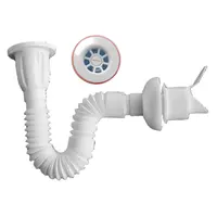 Сифон за мивка Muff Matik PVC с клапа  ф 50x65 мм, 760 мм