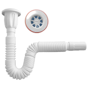 Сифон за мивка Muff Matik PVC с удължена гофрирана връзка  ф 32x65 мм, 1380 мм - product - 010 AKV1128