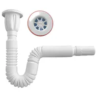 Сифон за мивка Muff Matik PVC с удължена гофрирана връзка  ф 32x65 мм, 1380 мм