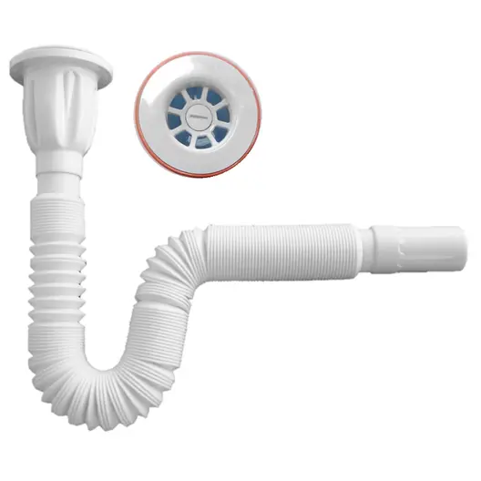 Сифон за мивка Muff Matik PVC с удължена гофрирана връзка  ф 32x65 мм, 1380 мм