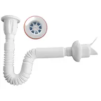 Сифон за мивка Muff Matik PVC с клапа  ф 50x65 мм, 1410 мм