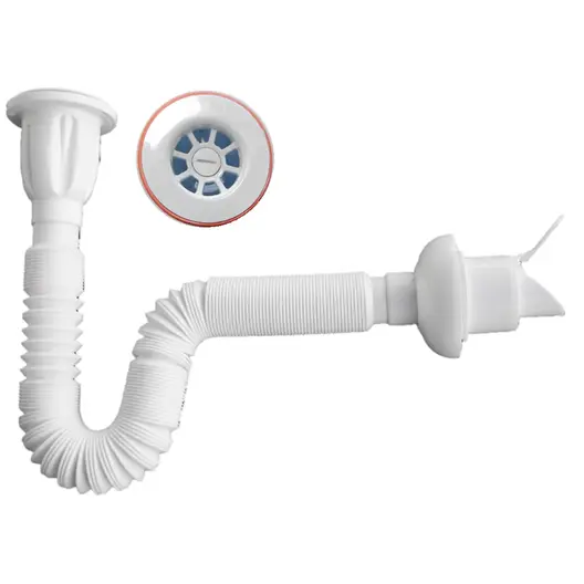 Сифон за мивка Muff Matik PVC с клапа  ф 50x65 мм, 1410 мм
