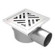 Сифон подов Akvo със странично оттичане пластмасов с клапа 100х100 мм, ф 50 мм, квадрат - product - 010 AKV1134