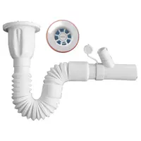 Сифон за мивка Muff Matik PVC гофриран с извод за пералня  ф 32x65 мм, 750 мм