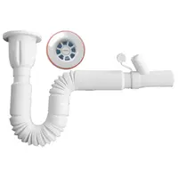 Сифон за мивка Muff Matik PVC гофриран с извод за пералня  ф 32x65 мм, 1400 мм