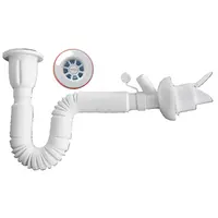 Сифон за мивка Muff Matik PVC с клапа и извод за пералня  ф 50x65 мм, 1430 мм