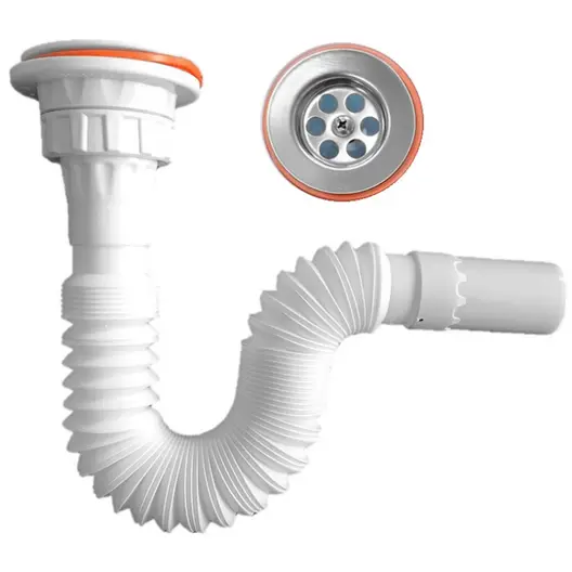 Сифон за мивка Muff Matik PVC гофриран разглобяем  ф 32x65 мм, 1380 мм, RK06