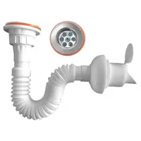 Сифон за мивка Muff Matik PVC с клапа  ф 50x65 мм, 1410 мм, RK05