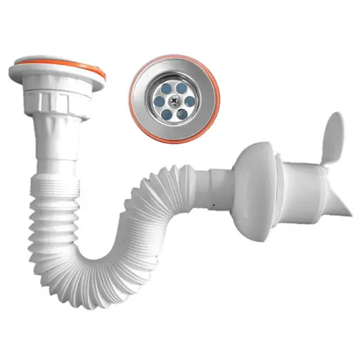 Сифон за мивка Muff Matik PVC с клапа  ф 50x65 мм, 1410 мм, RK05
