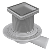 Сифон подов Akvo със странично оттичане пластмасов с воден затвор и клапа 100x100 мм, ф 50 мм - product - 010 AKV1297