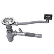 Сифон за мивка Muff Matik PVC с преливник и извод за пералня  ф 32х110 мм - product - 010 AKV1304