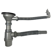 Сифон за мивка Muff Matik PVC с преливник и извод за пералня  ф 32х110 мм - product - 010 AKV1304