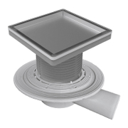 Сифон подов Akvo със странично оттичане пластмасов с воден затвор и клапа 150x150 мм, ф 50 мм - product - 010 AKV1300