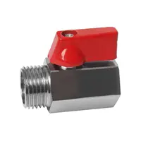 Кран APM сферичен метален мини червен 1/2", резба М - резба Ж
