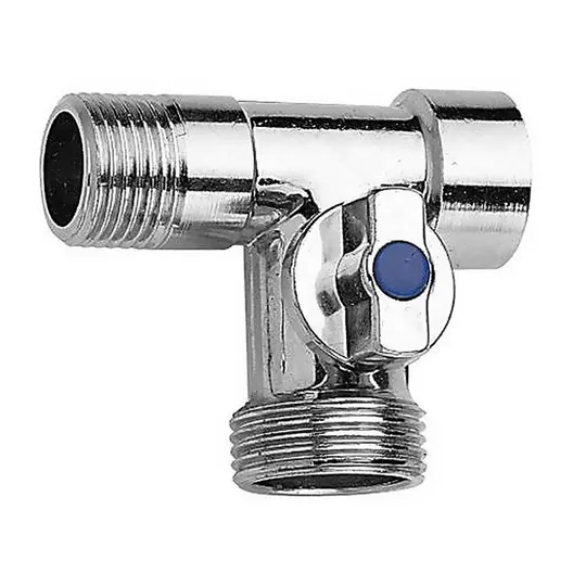 Кран APM сферичен метален ъглов 1/2" x 1/2" х 3/4", резба М - резба М
