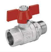 Кран Ferro сферичен метален с нипел 3/4, резба М <> резба Ж, KMS - product - 010 DPL 151