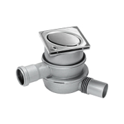 Сифон подов Kessel със странично оттичане пластмасов с воден затвор 130х130 мм, ф 50 мм, квадрат, Giro - product - 010 DPL 775