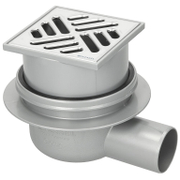 Сифон подов Kessel със странично оттичане пластмасов с воден затвор 100х100 мм, ф 50 мм, квадрат, Classic - product - 010 DPL 771