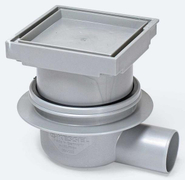 Сифон подов Kessel със странично оттичане пластмасов с воден затвор 100х100 мм, ф 50 мм, квадрат, Classic - product - 010 DPL 772