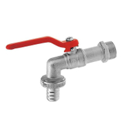 Кран Ferro сферичен метален - канела с щуцер за маркуч ф 15 мм x 1/2, маркуч <> резба М, KC - product - 010 DPL 797