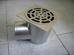 Сифон подов Dragolovi със странично оттичане алуминиев, с воден затвор  165х165 мм, ф 110 мм - product - 010 DRG 789