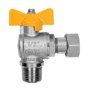 Кран Itap SpA сферичен за газ ъглов с гайка 1/2, 50 bar, резба М - резба Ж, London - product - 010 DTR 129