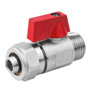 Кран сферичен метален мини червен ф 16 мм x 1/2, бърза връзка М - резба М - product - 010 DTR1077