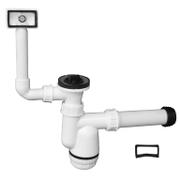 Сифон за мивка Emko PVC с преливник и твърда връзка  ф 40x62 мм - product - 010 EMK 387