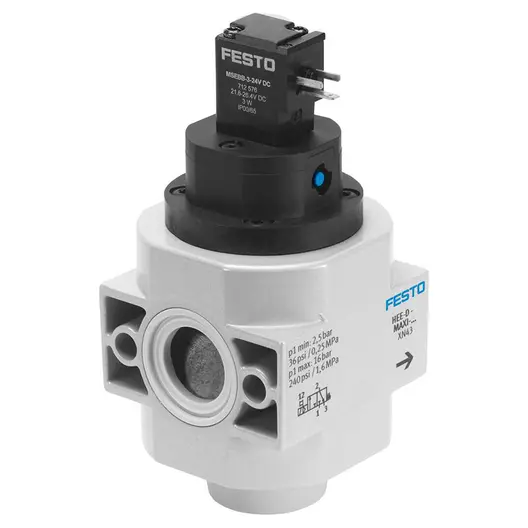 Разпределител на въздух Festo с електрическо задвижване  2.5-16 bar, 3/8", HEE-D-MAXI-24