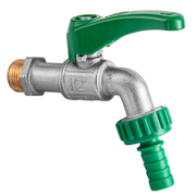 Кран сферичен метален - канела с щуцер за маркуч ф 15 мм x 1/2, маркуч <> резба М - product - 010 HSB 797