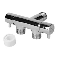 Кран Hydro-S ъглов с керамична глава двоен  1/2" x 1/2" x 1/2", резба М - резба М, Hydro 83