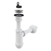 Сифон за мивка Alca Plast PVC с твърда връзка  ф 32x62 мм, A411 - product - 010 MIP 237