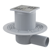 Сифон подов Alca Plast със странично оттичане пластмасов с воден затвор и клапа 105х105 мм, ф 50 мм, APV1321 - product - 010 MIP1045